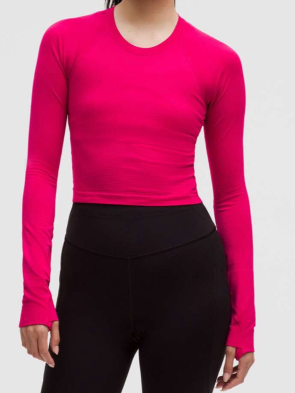 Lululemon Swiftly Tech Cropped Long-Sleeve Shirt 2.0 Size 2 Passionate